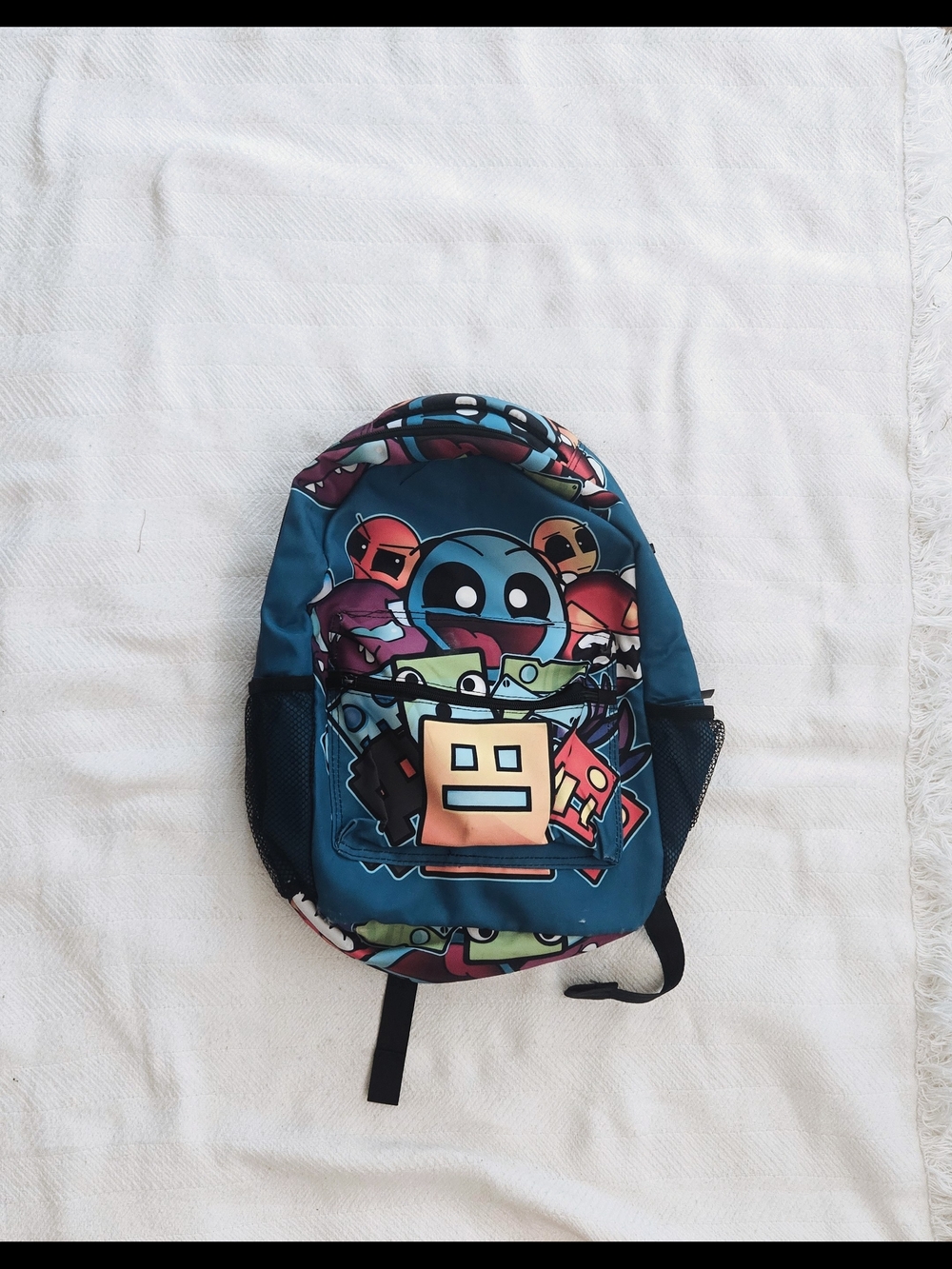 Source Unknown Teal Kids Cartoon Backpack with Multicolor Characters